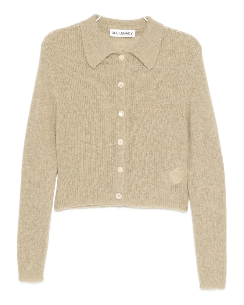 Our Legacy fuzzy-knit collared cardigan - Grün Grün