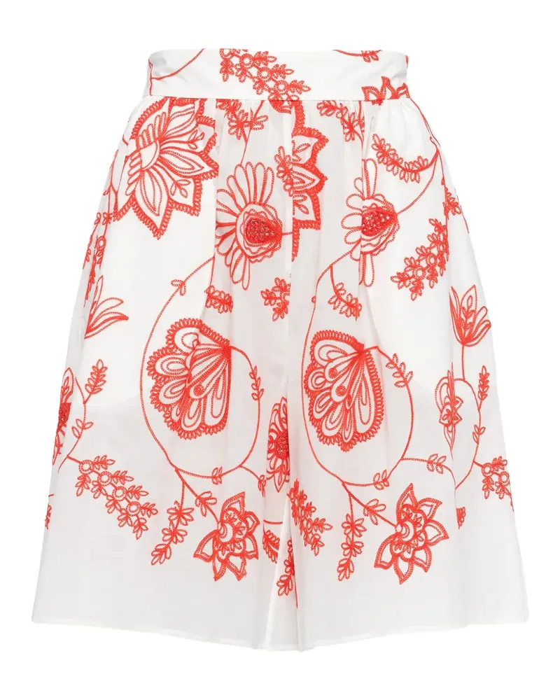 Eres Bermudas mit Blumenstickerei - Weiß Weiß