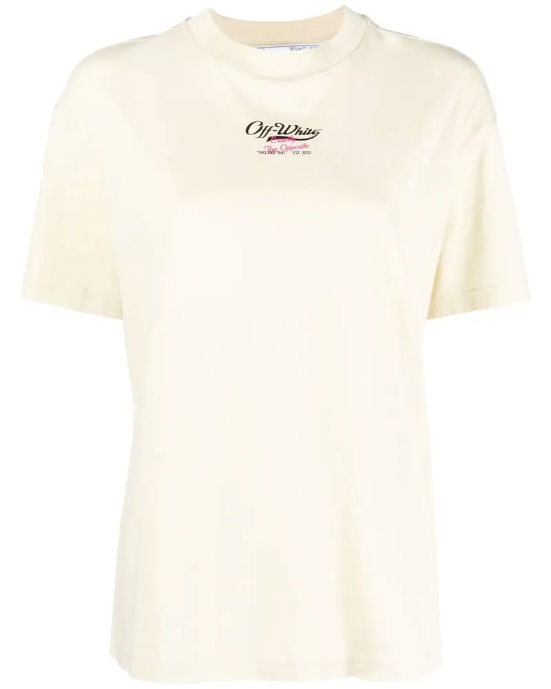 OFF-WHITE T-Shirt mit Logo-Print - Nude Nude