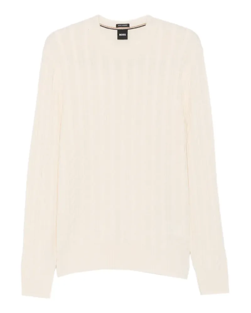 HUGO BOSS Pullover mit Zopfmuster - Nude Nude