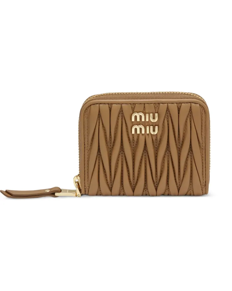 Miu Miu Portemonnaie aus Matelassé-Leder - Nude Nude