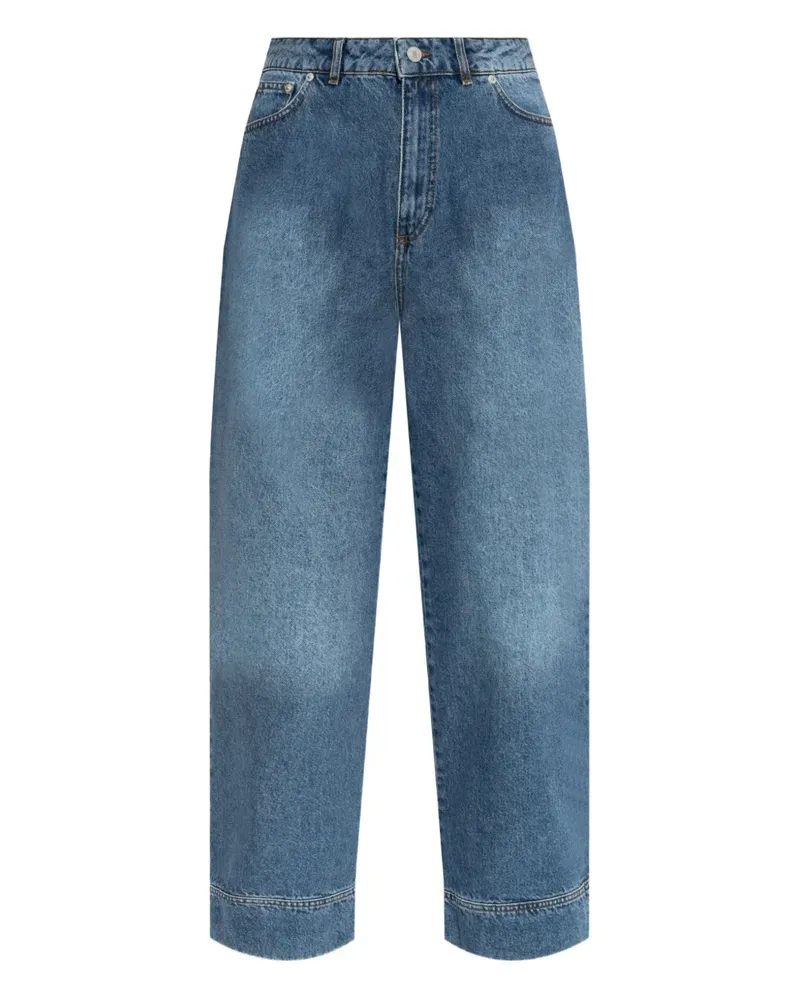Officine Generale Naoko cuffed wide-leg jeans - Blau Blau