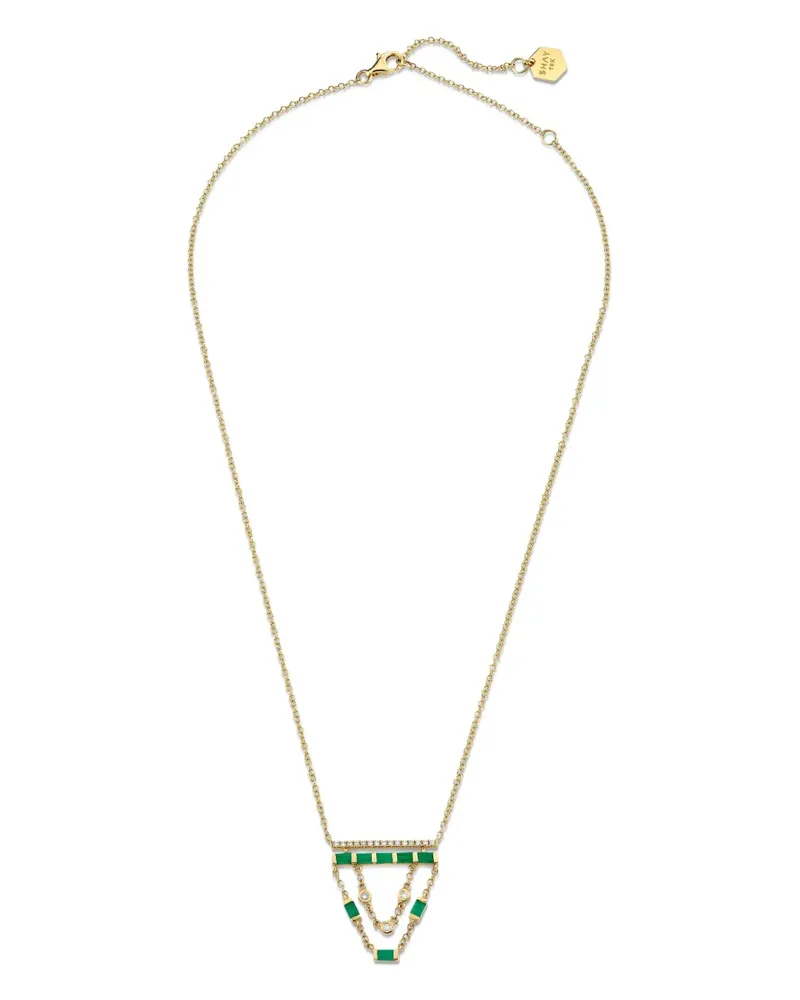 SHAY 18kt Cascade Gelbgoldhalskette mit Smaragd und Diamant Gold