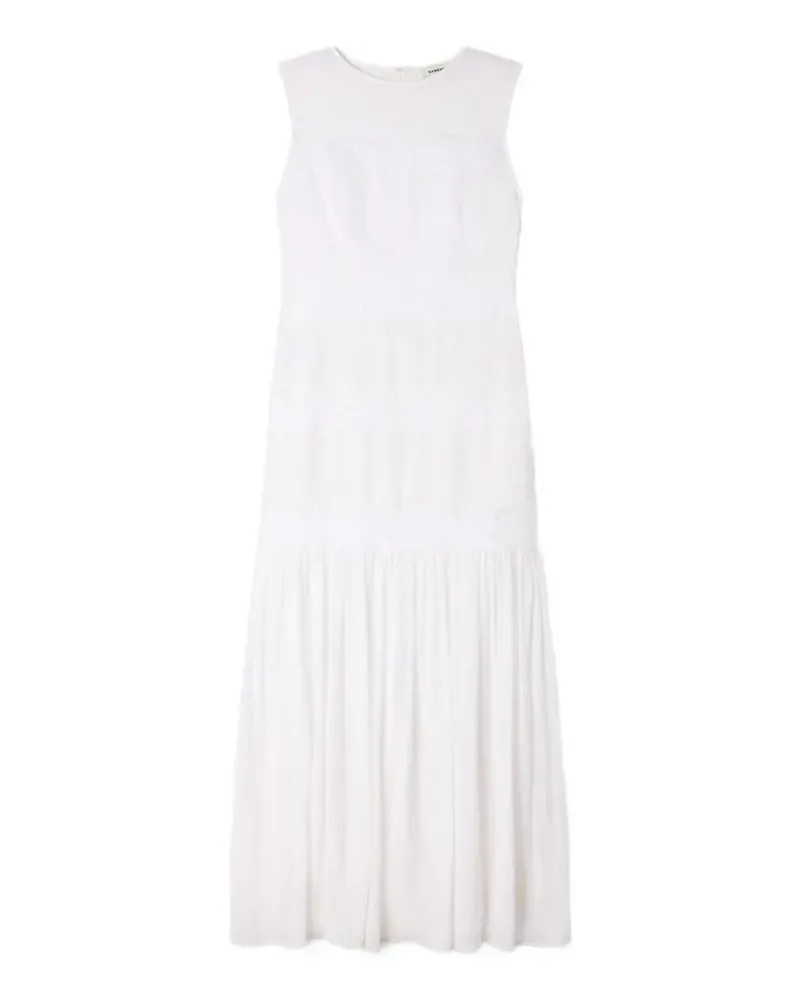 Sandro lace-band tiered maxi dress - Weiß Weiß