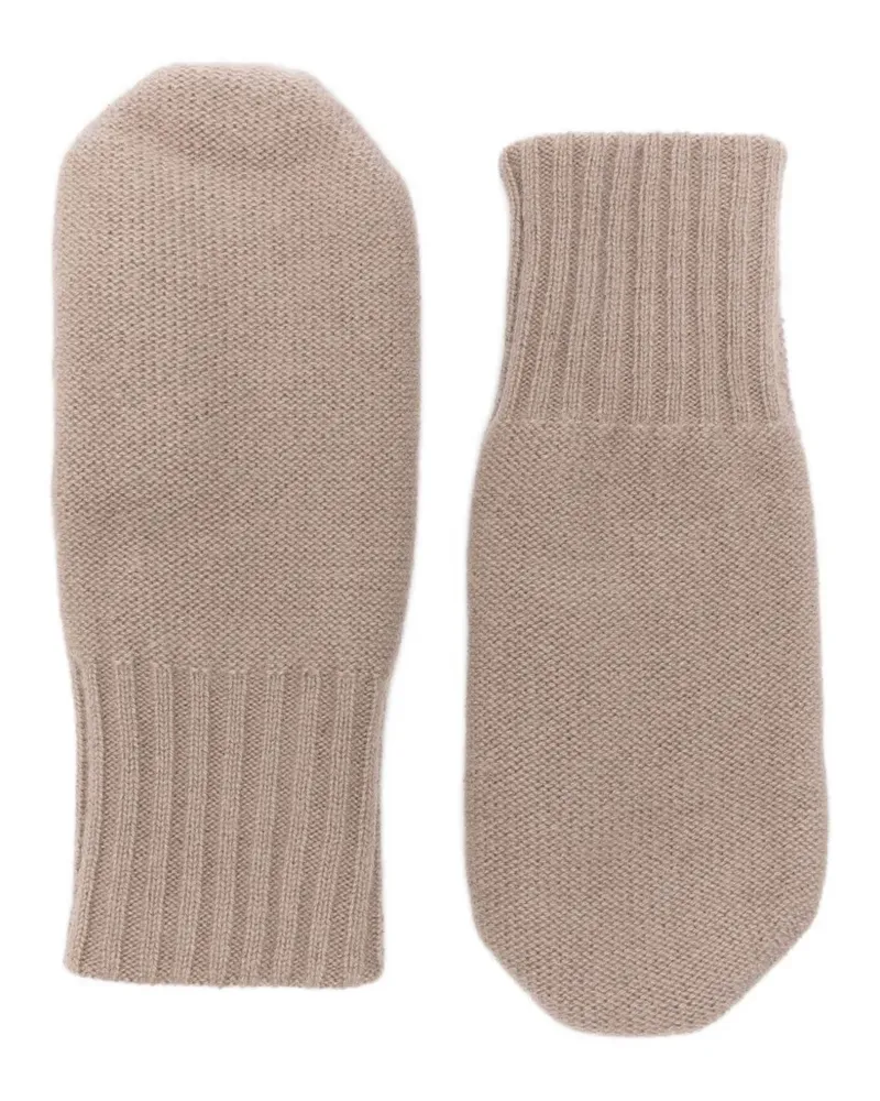 Warm-ME Gerippte Fäustlinge aus Kaschmir - Braun Braun