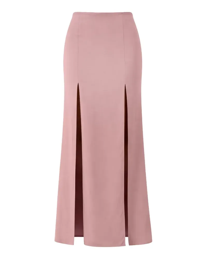 Patrizia Pepe satin slit-detail midi skirt - Rosa Rosa