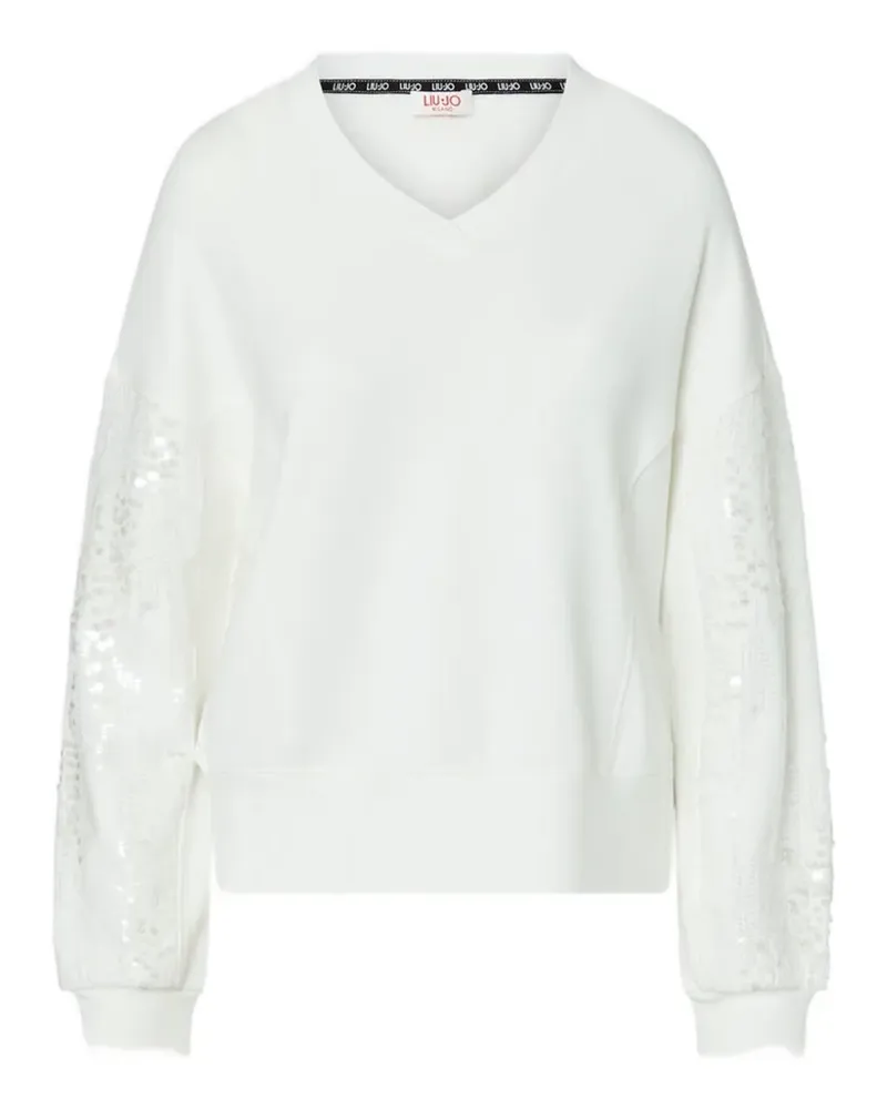 Liu Jo Sweatshirt mit Pailletten - Weiß Weiß
