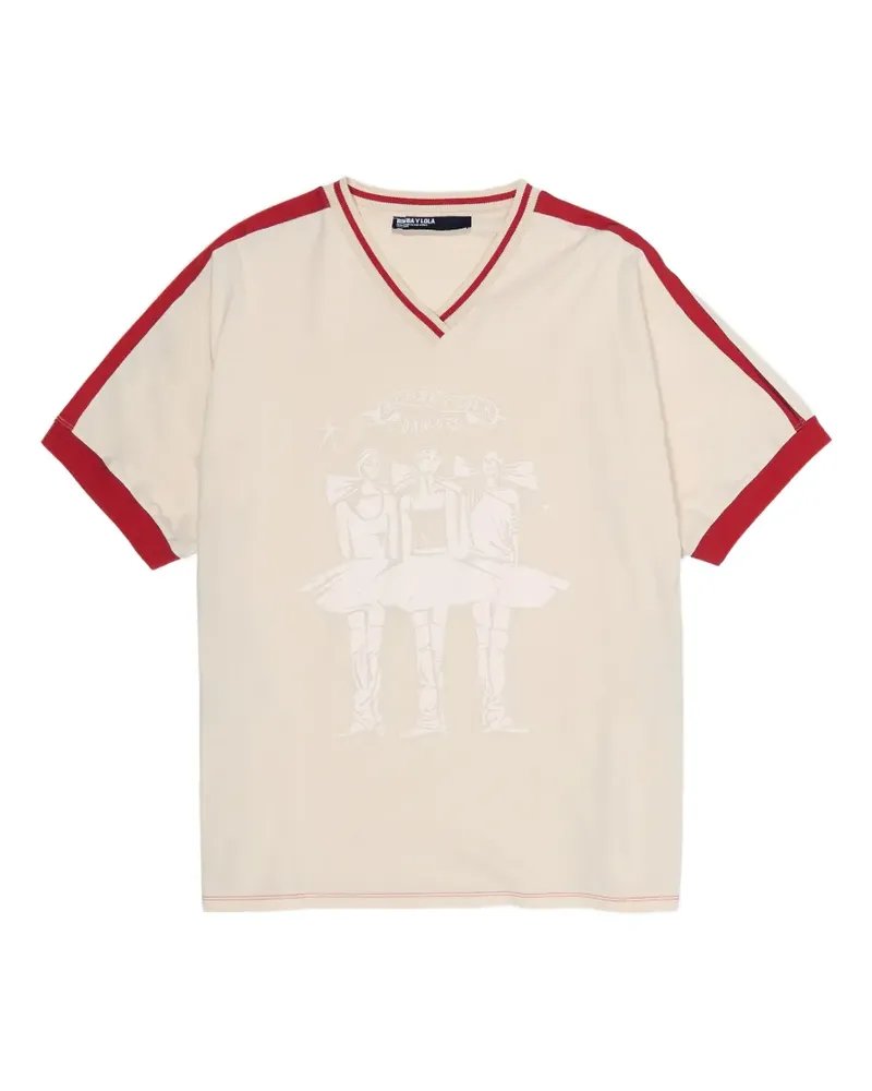 BIMBA Y LOLA T-Shirt mit V-Ausschnitt - Nude Nude