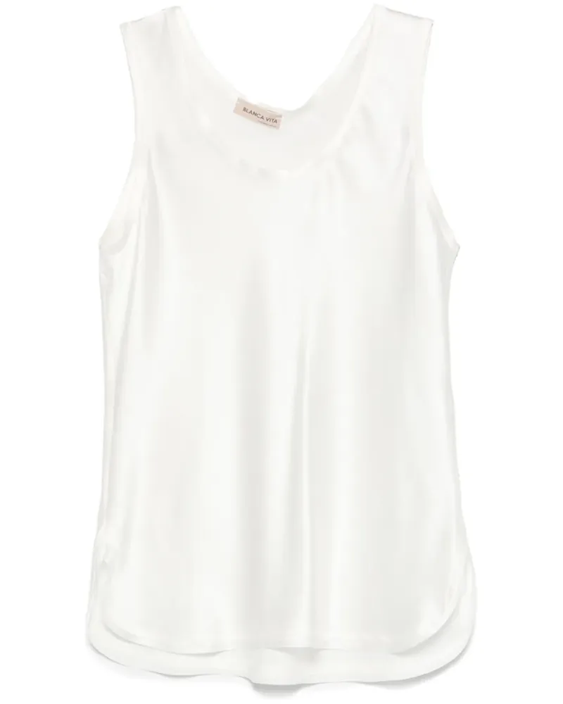 Blanca Top in Satinoptik - Weiß Weiß