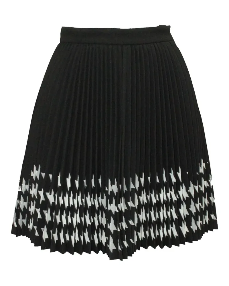 MSGM pleated houndstooth skirt - Schwarz Schwarz