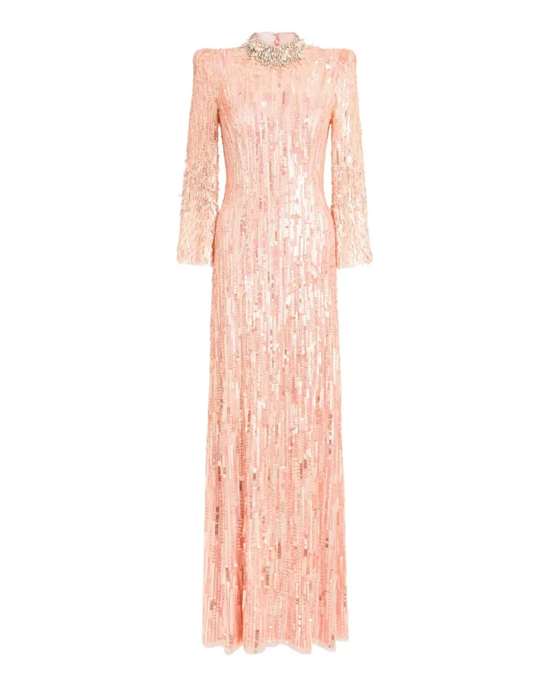 Jenny Packham Verziertes Memphis Maxikleid - Rosa Rosa