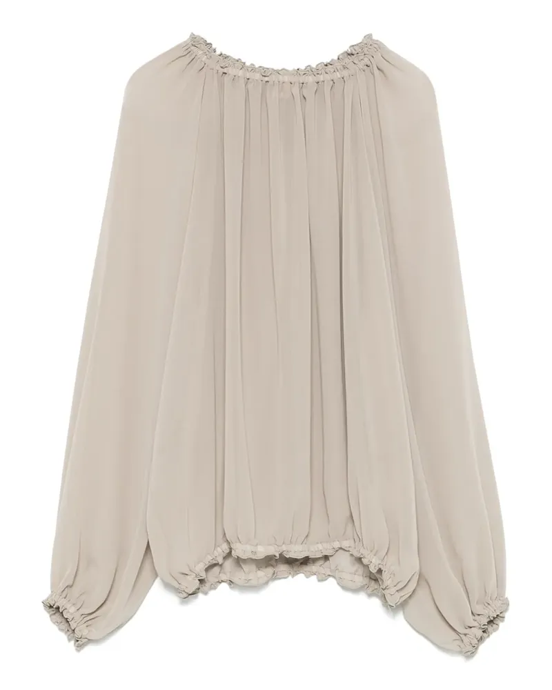 Blanca Bluse mit Rüschenbesatz - Nude Nude