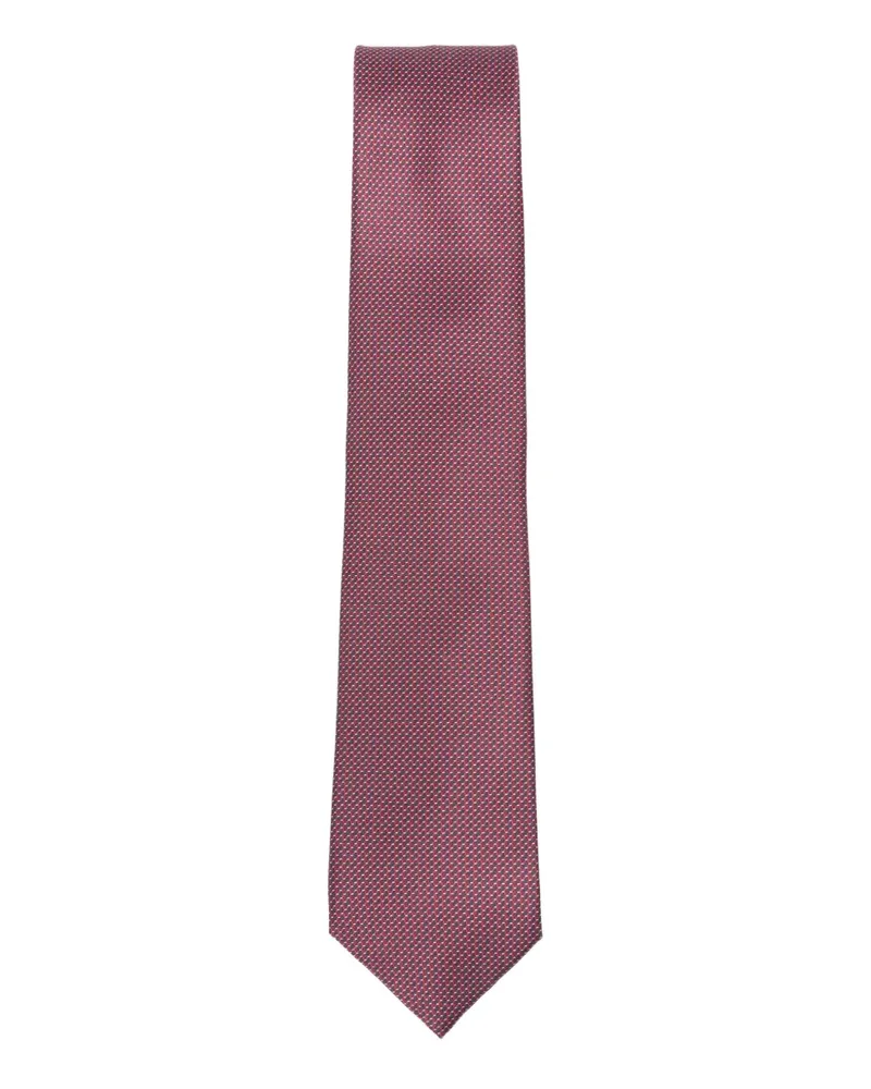 Brioni Geometrisch gemusterte Seidenkrawatte - Rot Rot