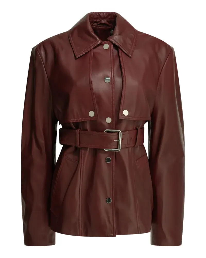Max Mara x Sportmax belted leather jacket - Rot Rot