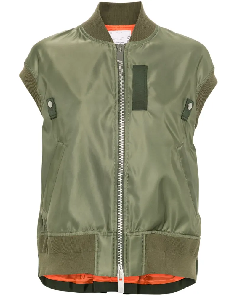 Sacai Weste mit Kellerfalte - Grün Grün