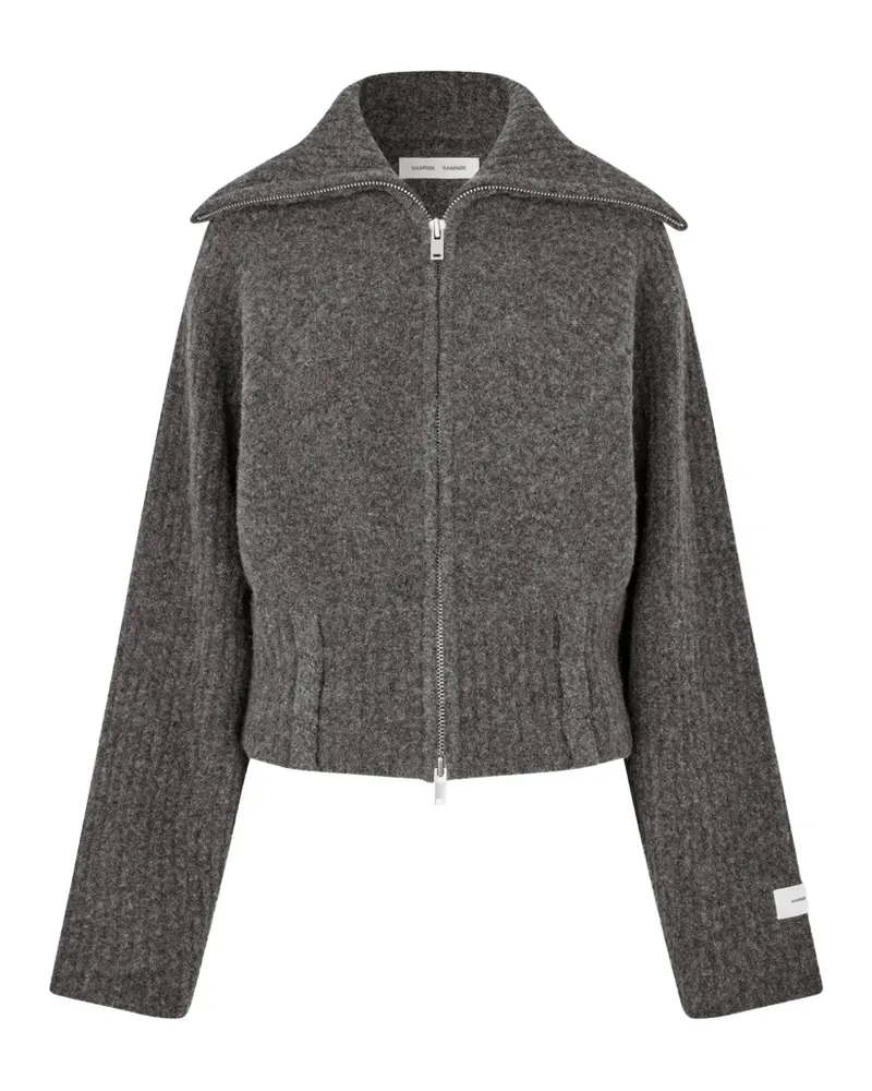 Samsøe & Samsøe Samirra Cardigan mit Reißverschluss und Gürtel - Grau Grau
