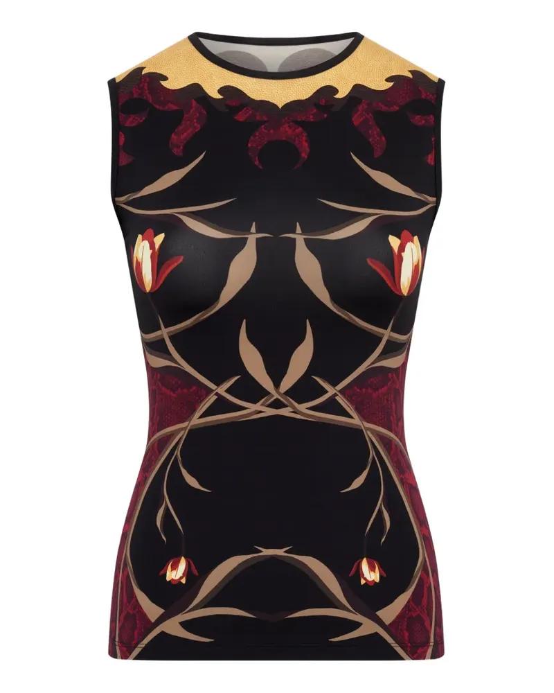 Marine Serre printed top - Schwarz Schwarz