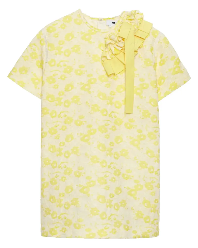 MSGM Kleid mit Blumen-Print - Gelb Gelb