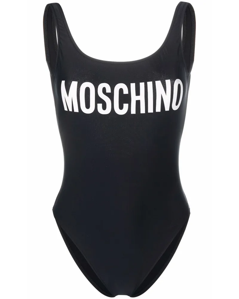Moschino Badeanzug mit Logo-Print - Schwarz Schwarz