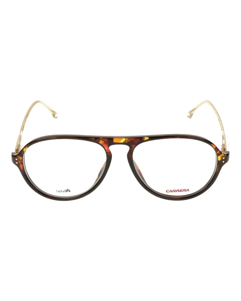 Carrera tortoiseshell-effect pilot-frame glasses - Braun Braun