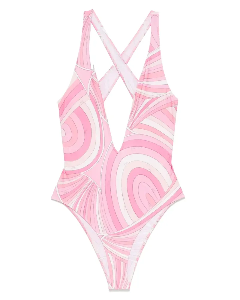 Emilio Pucci Badeanzug mit Marmo-Print - Rosa Rosa