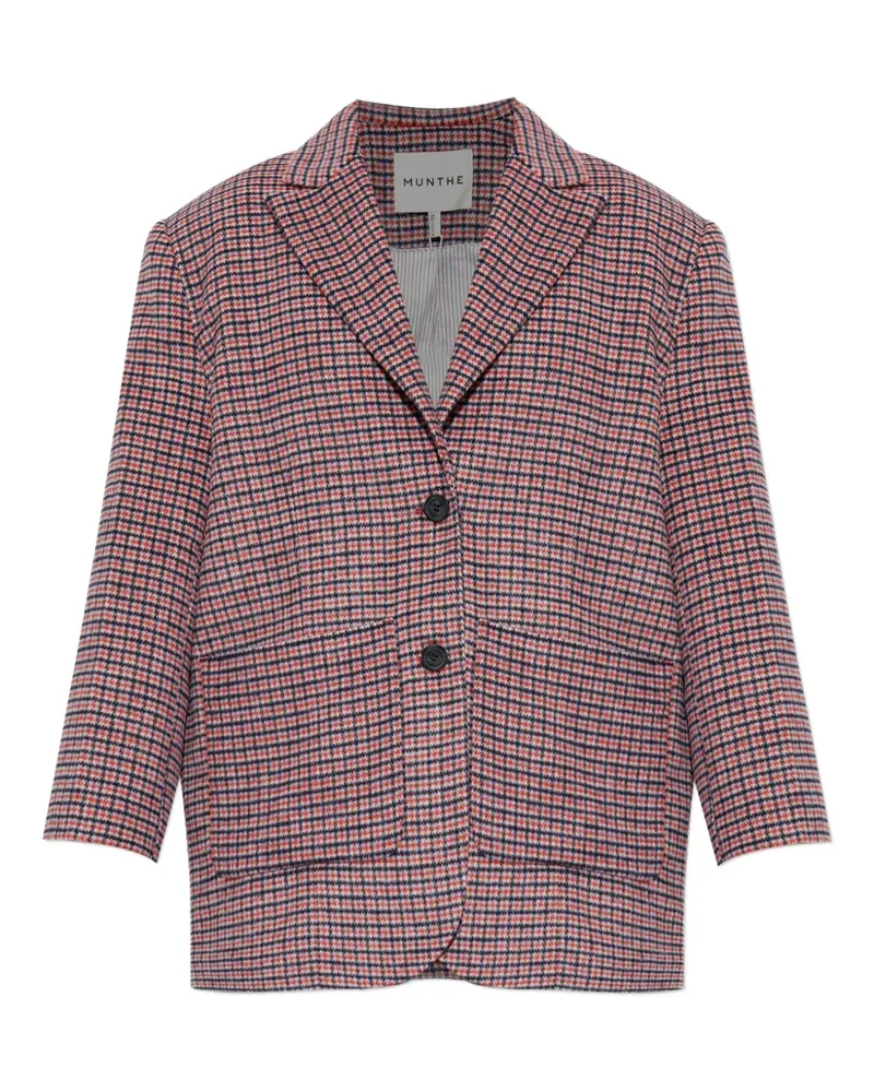 MUNTHE Aketta Jacke mit Hahnentrittmuster - Rot Rot