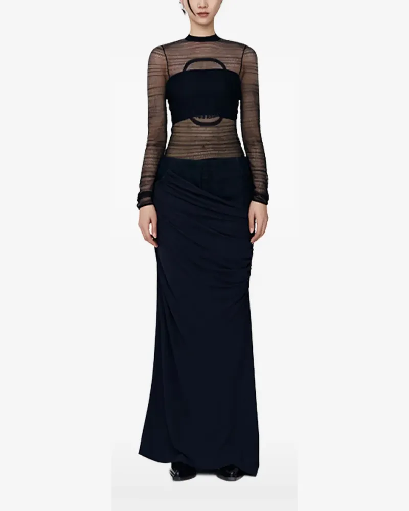 Christopher Esber sheer-paneled draped top - Schwarz Schwarz