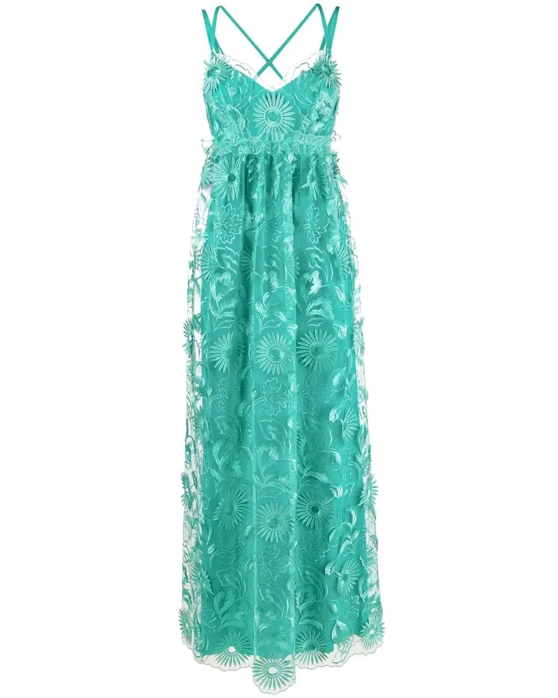 Alberta Ferretti Kleid aus floraler Spitze - Grün Grün