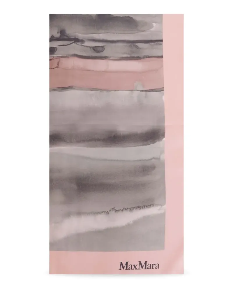 Max Mara abstract-print silk scarf - Grau Grau