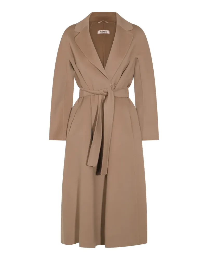 Max Mara belted notch-lapels coat - Nude Nude