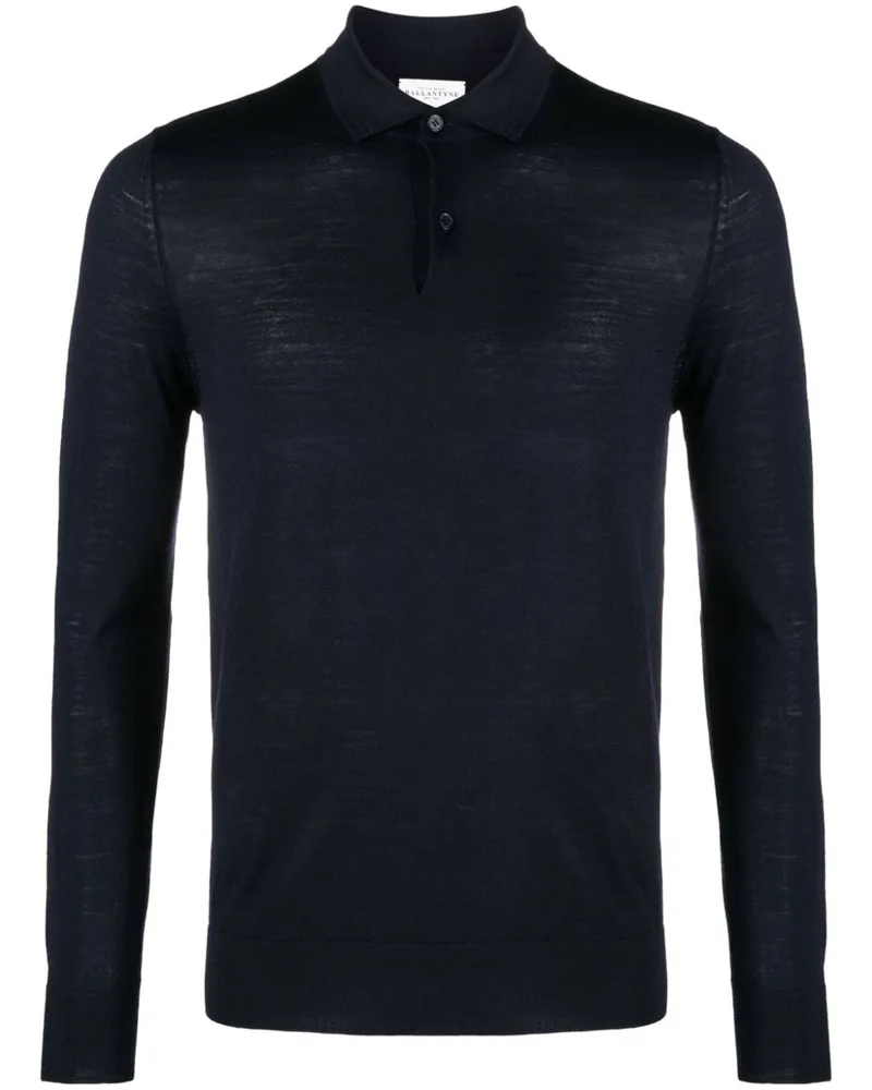 Ballantyne Langärmeliges Poloshirt - Blau Blau