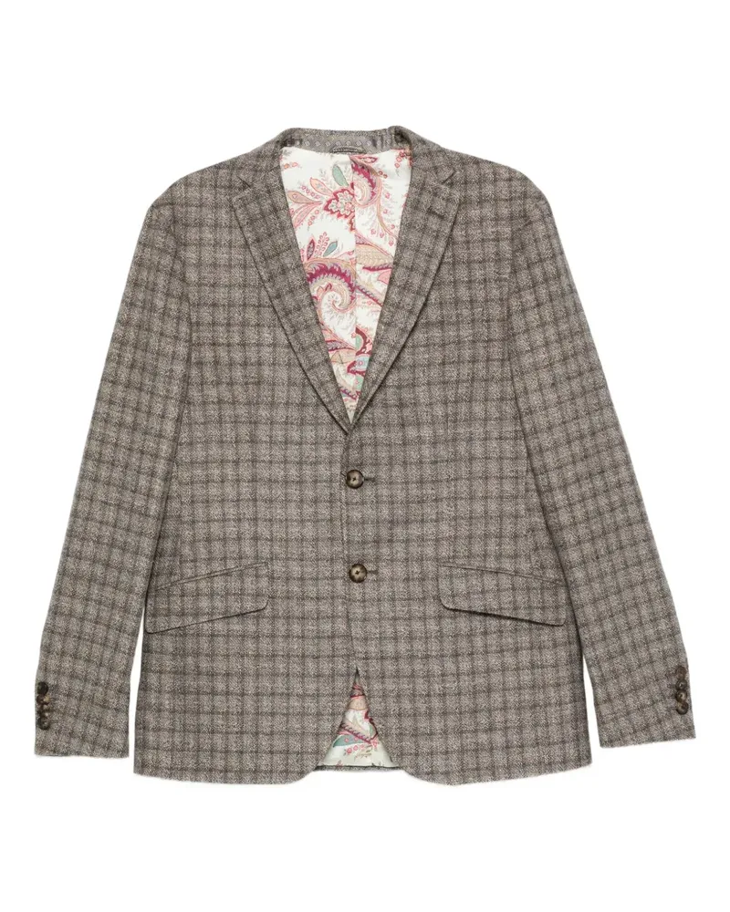 Etro Kariertes Sakko mit Paisley-Futter - Nude Nude