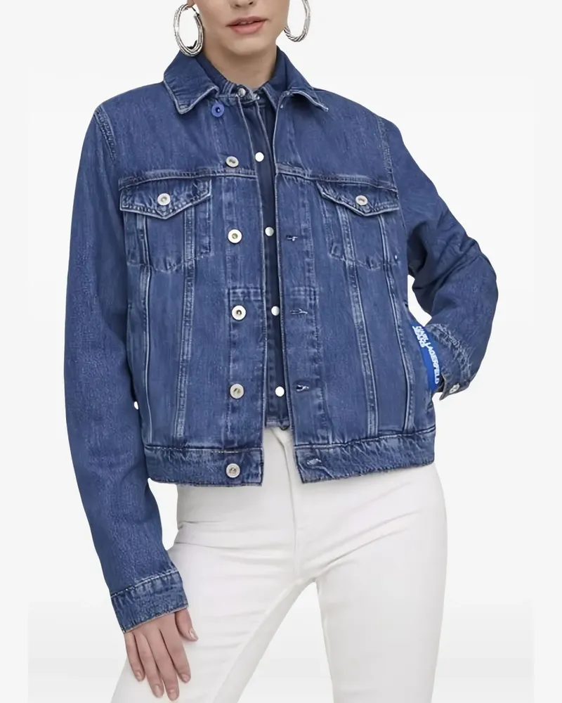 Karl Lagerfeld Jeansjacke mit Logo-Patch - Blau Blau
