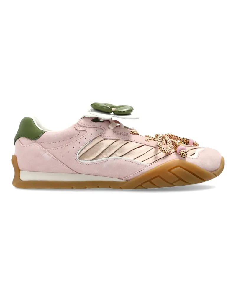 Fendi Sneakers mit Blumen-Patch - Rosa Rosa