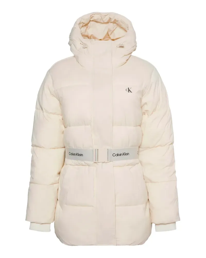 Calvin Klein Gefütterte Kapuzenjacke mit Gürtel - Nude Nude