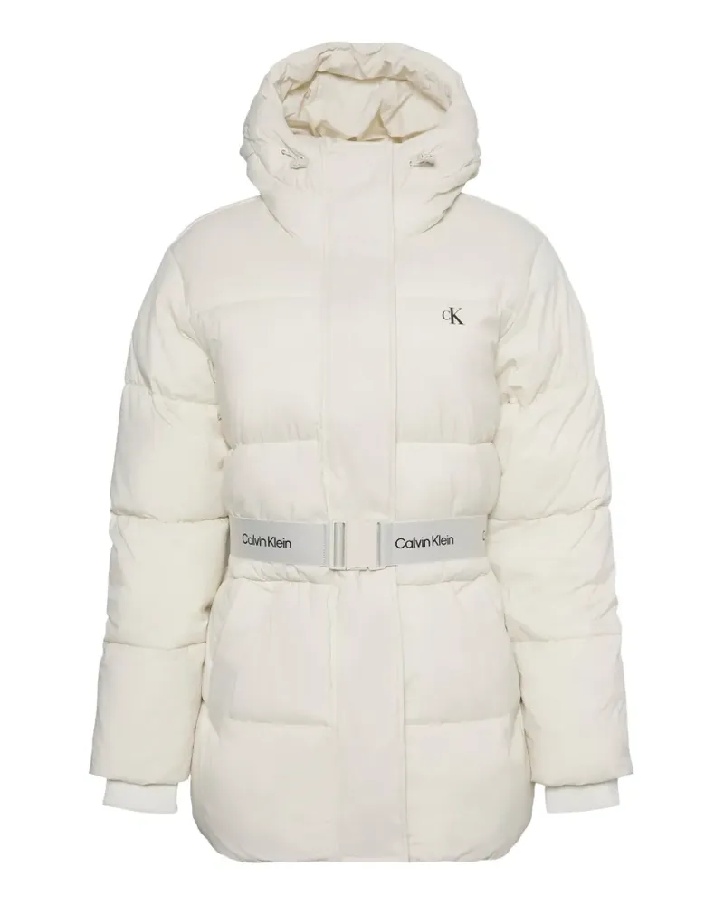 Calvin Klein belted hooded puffer jacket - Nude Nude