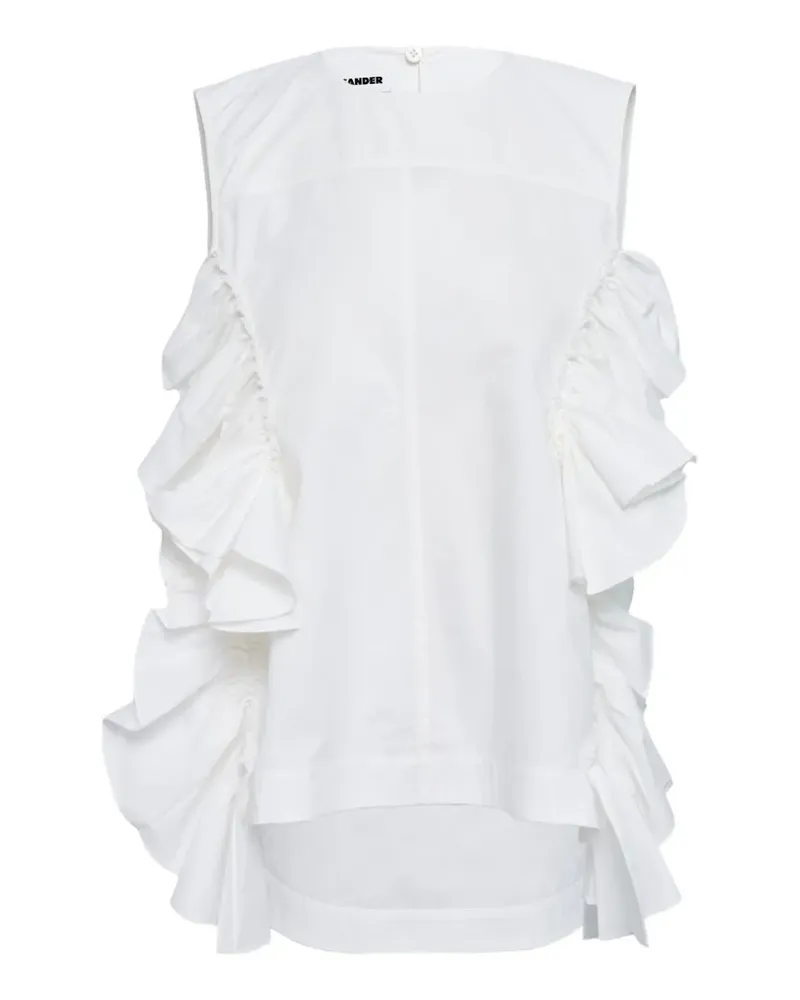Jil Sander Top mit Rüschen - Weiß Weiß