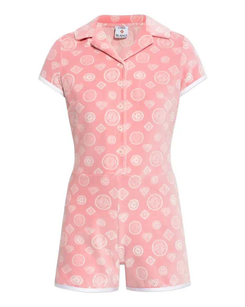 Casablanca Paris patterned collared playsuit - Rosa Rosa