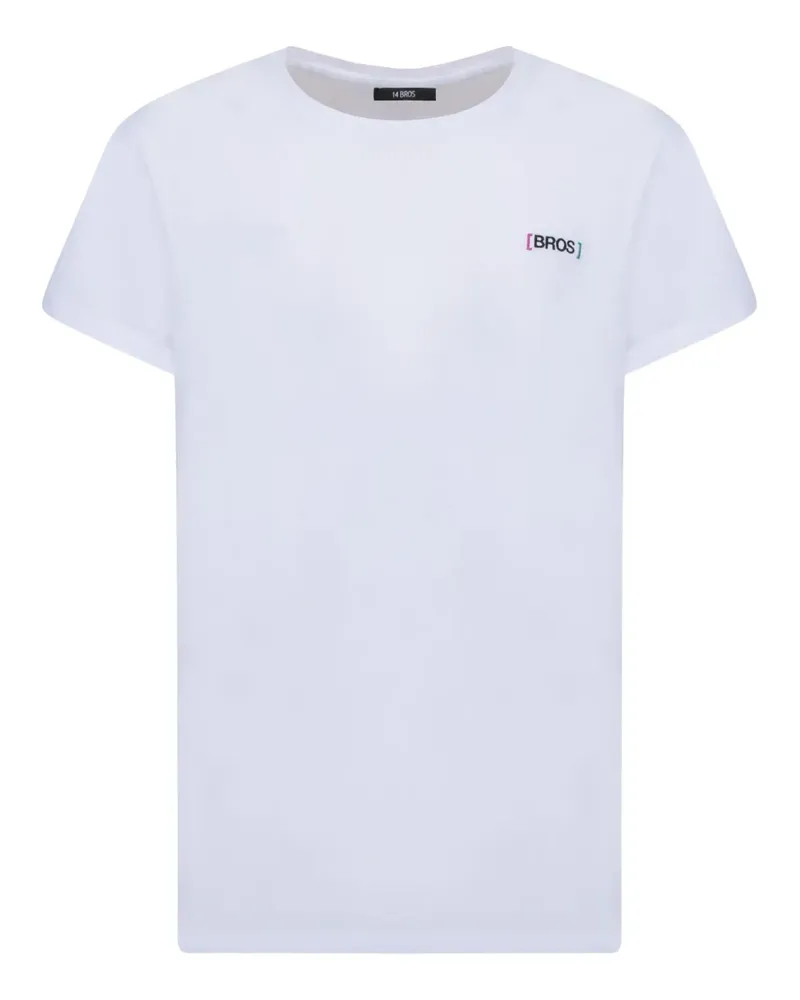 14BROS T-Shirt mit Logo-Stickerei - Weiß Weiß