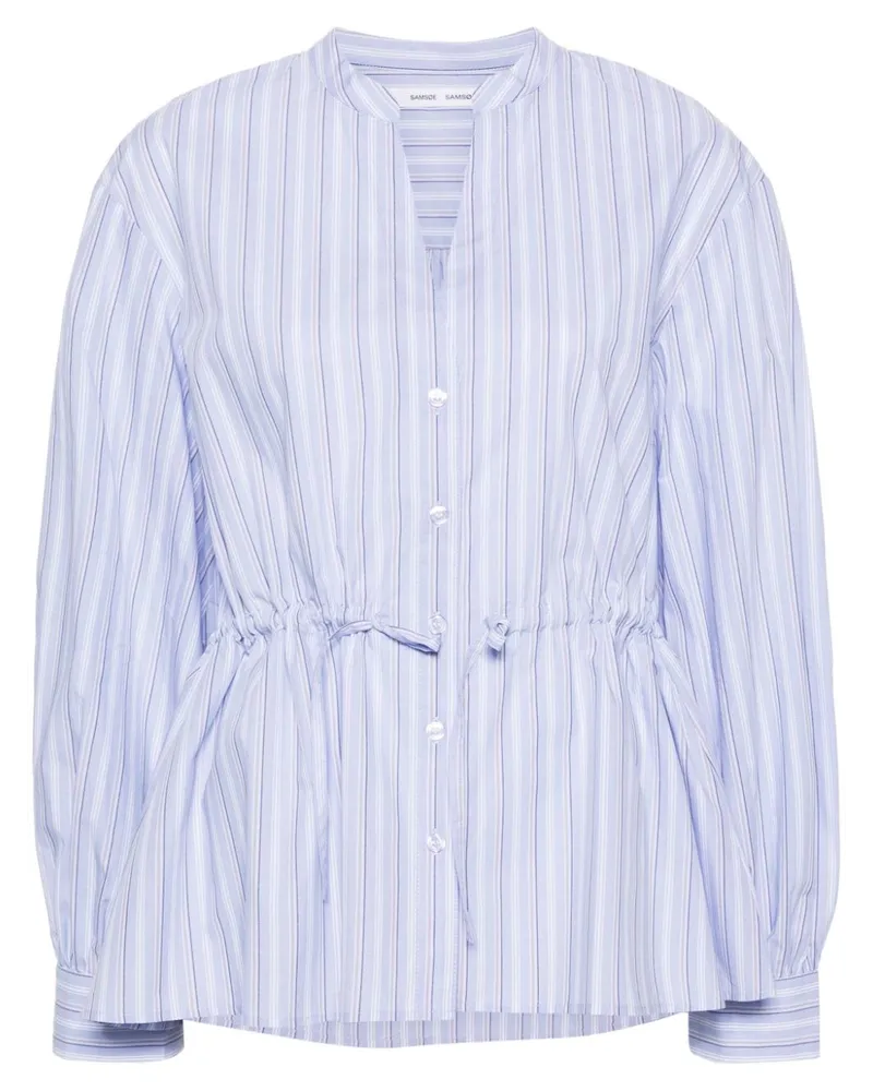Samsøe & Samsøe Gestreifte Samelie Bluse - Blau Blau
