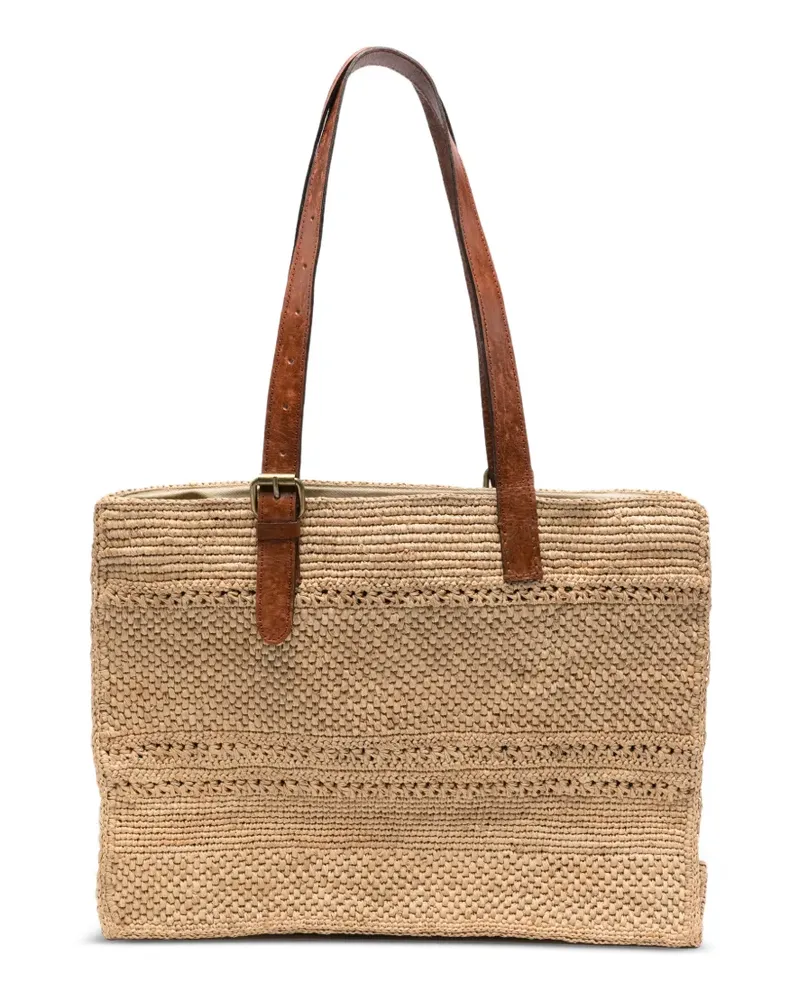 IBELIV Nomade woven-raffia tote bag - Nude Nude