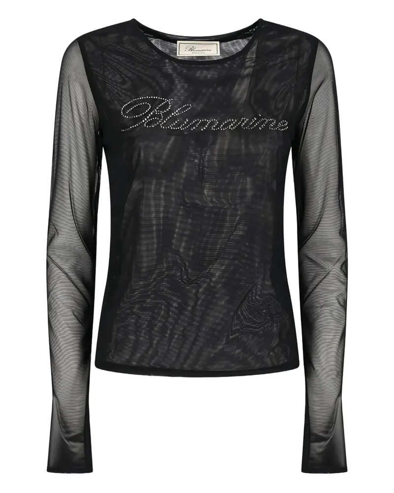Blumarine T-Shirt mit Tüll - Schwarz Schwarz