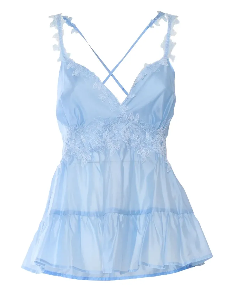Ermanno Scervino Top mit Spitzendetails - Blau Blau