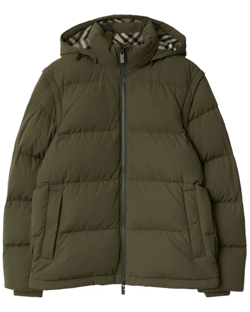 Burberry Gefütterte Jacke mit abnehmbaren Ärmeln - Grün Grün