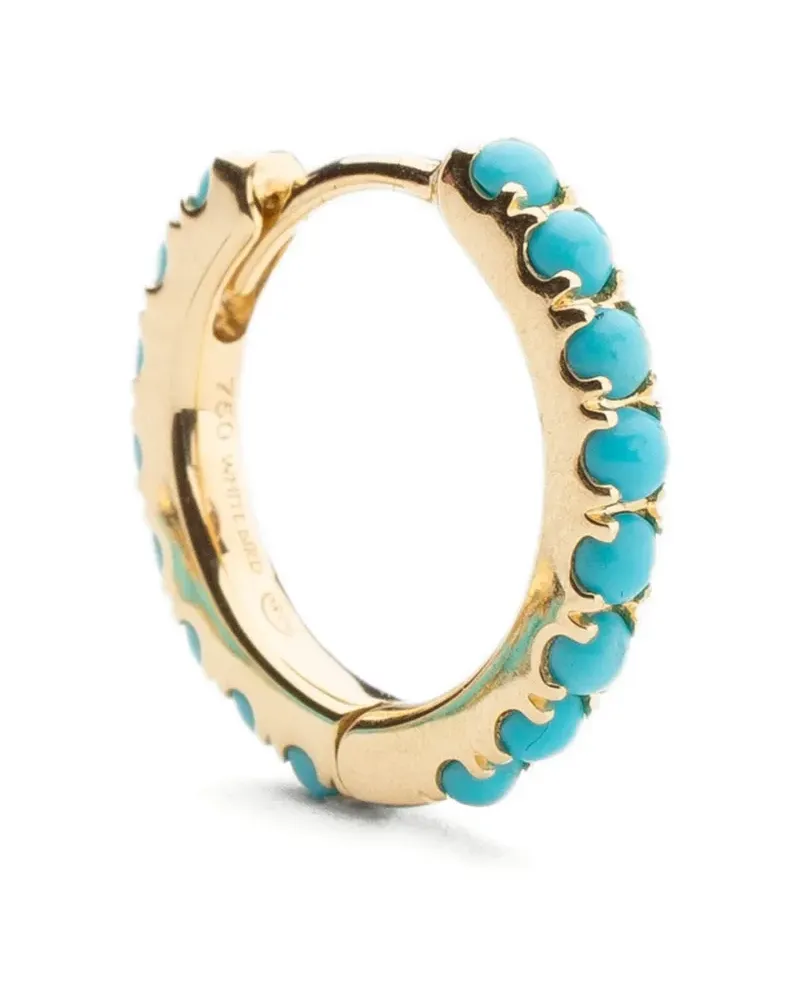 WHITE BIRD 18K yellow gold turquoise earring Gold