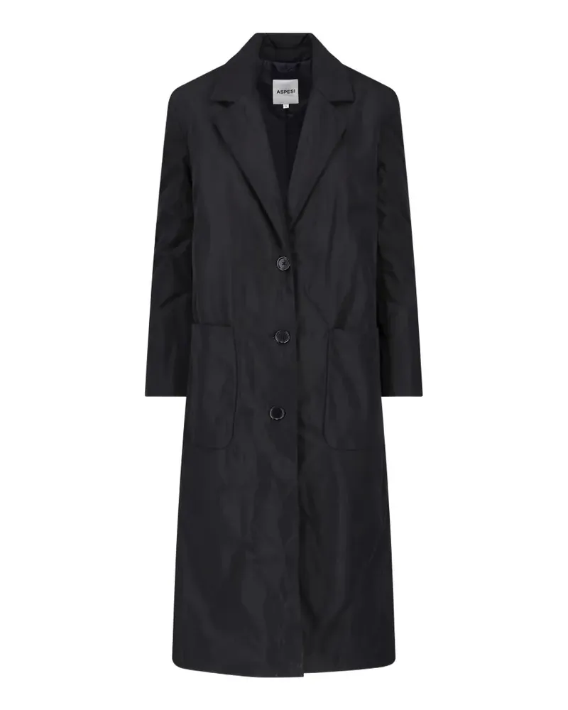 ASPESI button-fastening single-breasted coat - Schwarz Schwarz