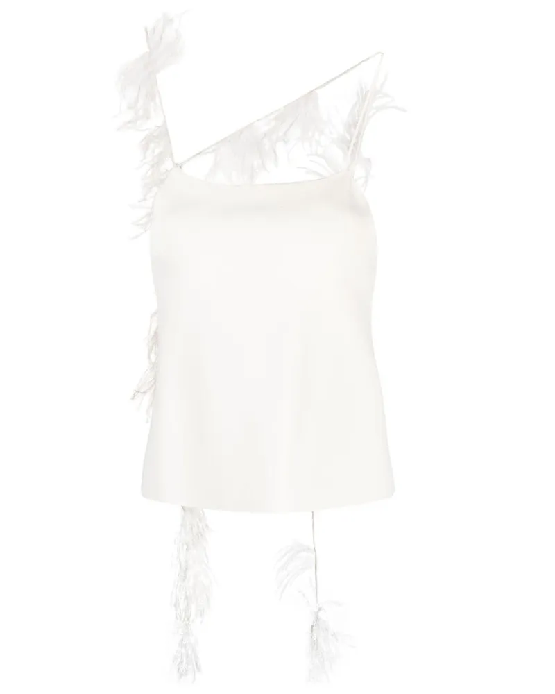 Jil Sander Camisole-Top mit Federbesatz - Weiß Weiß