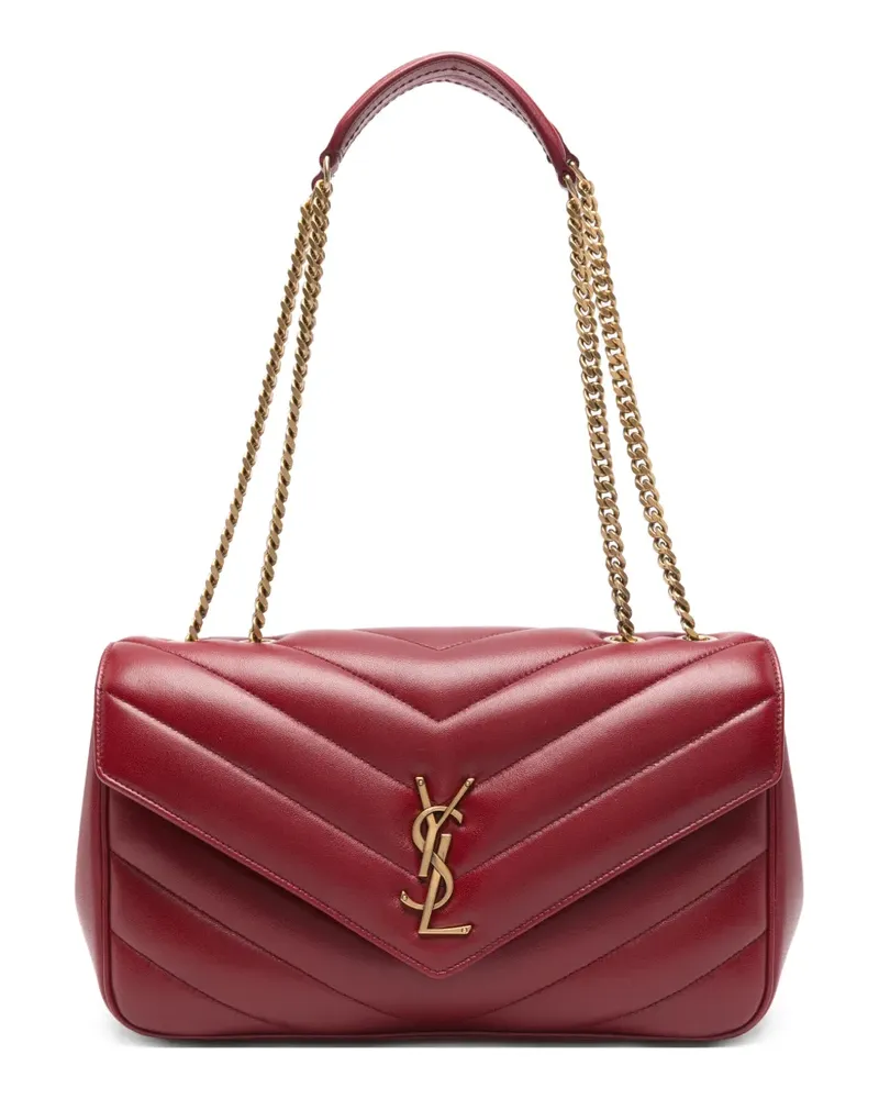 Saint Laurent Mittelgroße Loulou Schultertasche mit Kettenriemen - Rot Rot