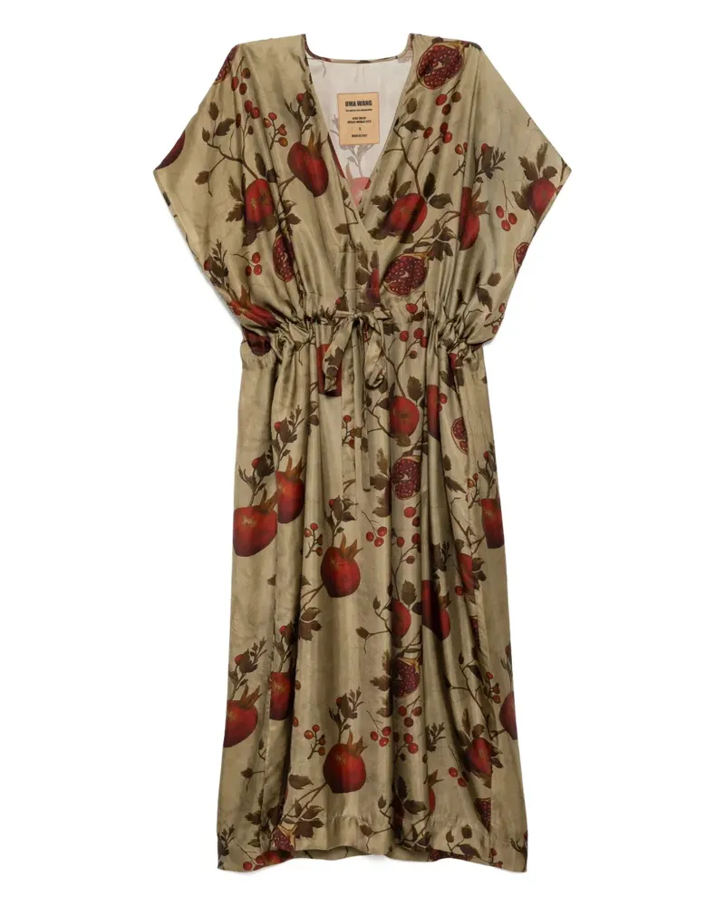 Uma Wang Kleid mit grafischem Print - Grün Grün