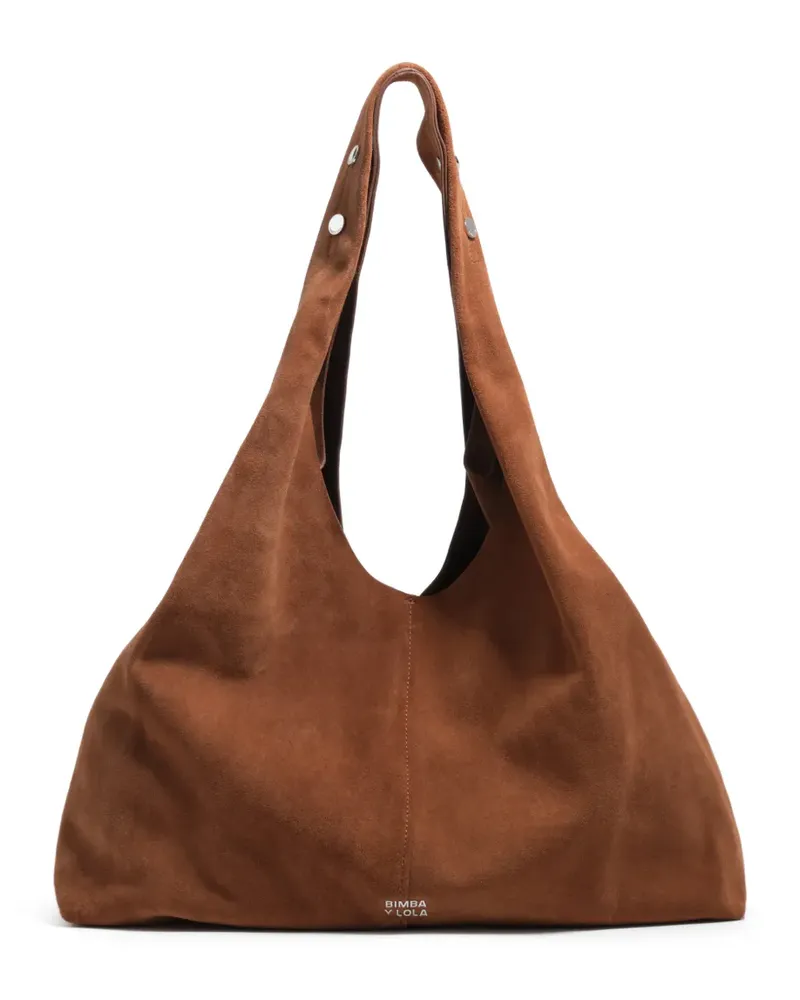 BIMBA Y LOLA Maxi Schultertasche mit Logo - Braun Braun